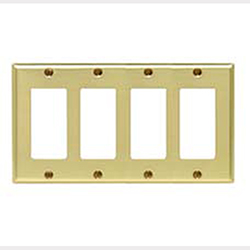 Mulberry, 64404, 4 Gang 4 Decora/GFI, Polished Brass, Wall Plate