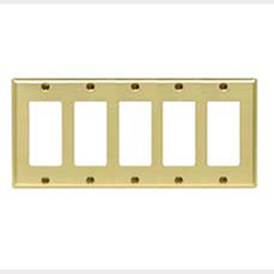 Mulberry, 64405, 5 Gang 5 Decora/GFI, Polished Brass, Wall Plate