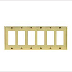 Mulberry, 64406, 6 Gang 6 Decora/GFI, Polished Brass, Wall Plate