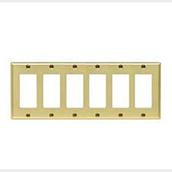 Mulberry, 64406, 6 Gang 6 Decora/GFI, Polished Brass, Wall Plate