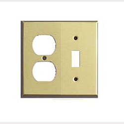 Mulberry, 94532, 2 Gang 1 Duplex Receptacle 1 Toggle Switch, Satin Brass, Wall Plate