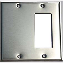 Mulberry, 97422, 2 Gang 1 Decora/GFI 1 Blank, Stainless Steel, Wall Plate