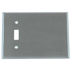 Mulberry, 97133, 3 Gang 1 Toggle Switch 2 Blank, Stainless Steel, Wall Plate