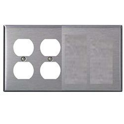 Mulberry, 97574, 4 Gang 2 Toggle Switch 2 Blank, Stainless Steel, Wall Plate
