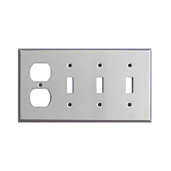 Mulberry, 97554, 4 Gang 1 Duplex Receptacle 3 Toggle Switch, Wall Plate