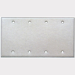 Mulberry, 97154, 4 Gang 4 Blank, Stainless Steel, Wall Plate