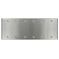Mulberry, 97156, 6 Gang 6 Blank, Stainless Steel, Wall Plate