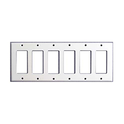 Mulberry, 97406, 6 Gang 6 Decora/GFI, Stainless Steel, Wall Plate