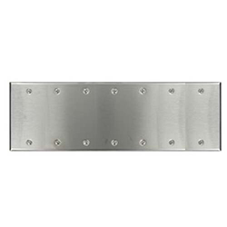 Mulberry, 97157, 7 Gang 7 Blank, Stainless Steel, Wall Plate