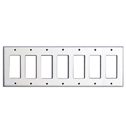 Mulberry, 97407, 7 Gang 7 Decora/GFI, Stainless Steel, Wall Plate