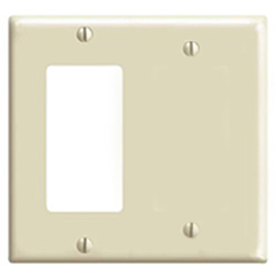 Mulberry, 92422, 2 Gang 1 Decora/GFI 1 Blank, Lexan, Ivory, Wall Plate