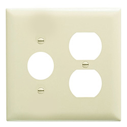 Mulberry, 92572, 2 Gang 1 Duplex Receptacle 1 Single Receptacle, Lexan, Ivory, Wall Plate