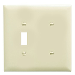 Mulberry, 92522, 2 Gang 1 Toggle Switch 1 Blank, Lexan, Ivory, Wall Plate