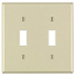 Mulberry, 84072, 2 Gang 2 Toggle Switch, Metal, Ivory, Wall Plate