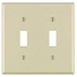 Mulberry, 34872, 2 Gang 2 Toggle Switch, Jumbo, Ivory, Wall Plate