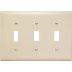 Mulberry, 92874, 4 Gang 4 Toggle Switch, Jumbo, Ivory, Wall Plate