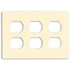 Mulberry, 92103, 3 Duplex Receptacle, Lexan, Ivory, Wall Plate