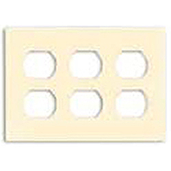 Leviton, 86030, 3 Duplex Receptacle, Ivory, Wall Plate