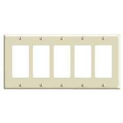 Mulberry, 84405, 5 Gang 5 Decora/GFI, Metal, Ivory, Wall Plate