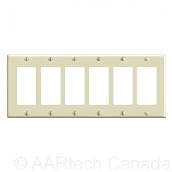 Leviton, 80436-I, 6 Gang 6 Decora/GFI, Lexan, Ivory