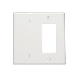 Mulberry, 90422, 2 Gang 1 Decora/GFI 1 Blank, Lexan, White, Wall Plate