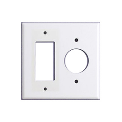 Mulberry, 86442, 2 Gang 1 Single Receptacle 1 Decora/GFI, Metal, White Wall Plate