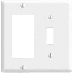 Mulberry, 86432, 2 Gang 1 Toggle Switch 1 Decora/GFI, Metal, White, Wall Plate