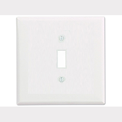 Mulberry, 86772, 2 Gang 1 Toggle Switch, Metal, White, Wall Plate