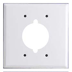 Mulberry, 86223, 2 Gang 1 Single Receptacle 50 Amp, Metal, White, Wall Plate