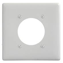 Mulberry, 86778, 2 Gang 1 Single Receptacle 20 Amp, Metal, White, Wall Plate