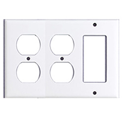 Mulberry, 90673, 3 Gang 2 Duplex Receptacle 1 Decora/GFI, Lexan, White, Wall Plate