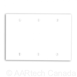 Mulberry, 86153, 3 Gang 3 Blank, Metal, White, Wall Plate