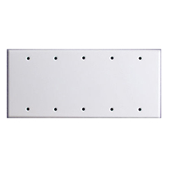 Mulberry, 86155, 5 Gang 5 Blank, Metal, White, Wall Plate
