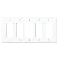 Mulberry, 86405, 5 Gang 5 Decora/GFI, Metal, White, Wall Plate