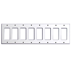 Mulberry, 86408, 8 Gang 8 Decora/GFI, Metal, White, Wall Plate