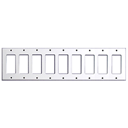 Mulberry, 86409, 9 Gang 9 Decora/GFI, Metal, White, Wall Plate