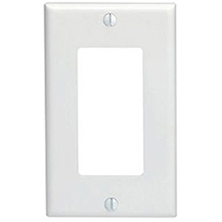 Cooper, 2151W-BOX, 1 Gang Decora/GFI, White, Plastic, Wall Plate