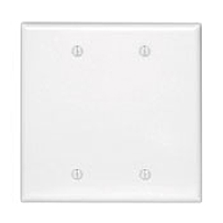 Leviton, 88025, 2 Gang 2 Blank, White, Plastic, Wall Plate