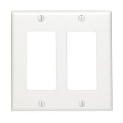 Mulberry, 86835, 2 Gang 2 Decora/GFI, Jumbo, Metal, White, Wall Plate