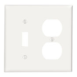 Mulberry, 90832, 2 Gang 1 Duplex Receptacle 1 Toggle Switch, White, Jumbo, Wall Plate