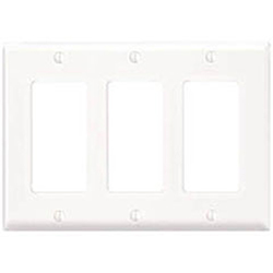 Mulberry, 90403, 3 Gang 3 Decora/GFI, Lexan, White, Wall Plate