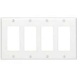 Mulberry, 90837, 4 Gang 4 Decora/GFI, White, Jumbo, Wall Plate