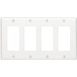 Mulberry, 86404, 4 Gang 4 Decora/GFI, Metal, White, Wall Plate