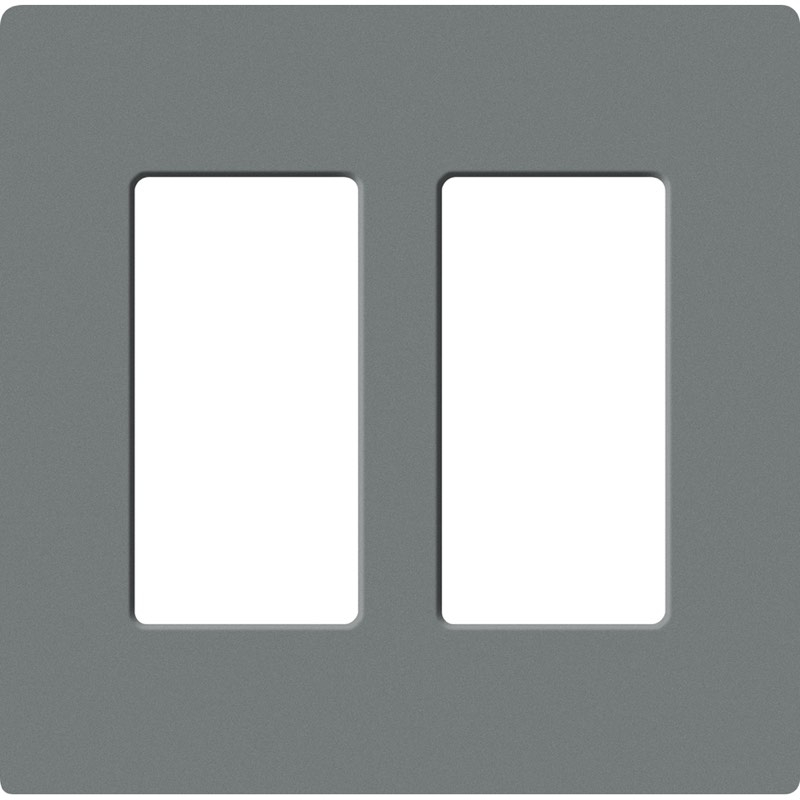 Lutron, SC-2-SL, Screwless Wallplate - 2 Gang - Slate