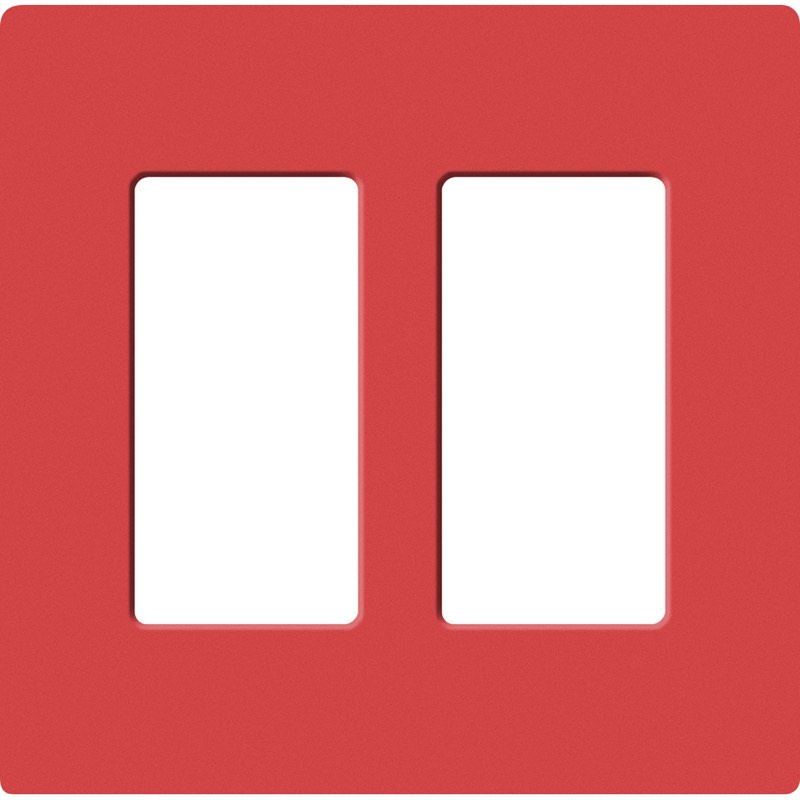 Lutron, SC-2-SR, Screwless Wallplate - 2 Gang - Signal Red