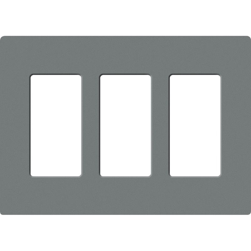 Lutron, SC-3-SL, Screwless Wallplate - 3 Gang - Slate