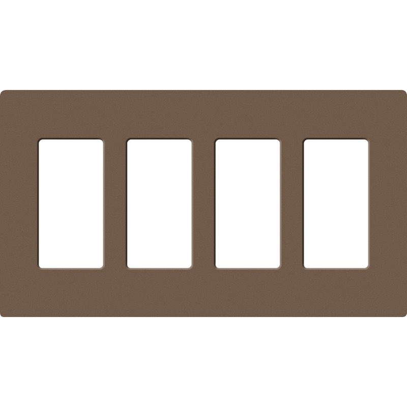 Lutron, SC-4-EP, Screwless Wallplate - 4 Gang - Espresso
