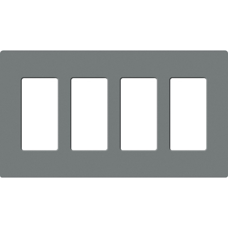 Lutron, SC-4-SL, Screwless Wallplate - 4 Gang - Slate
