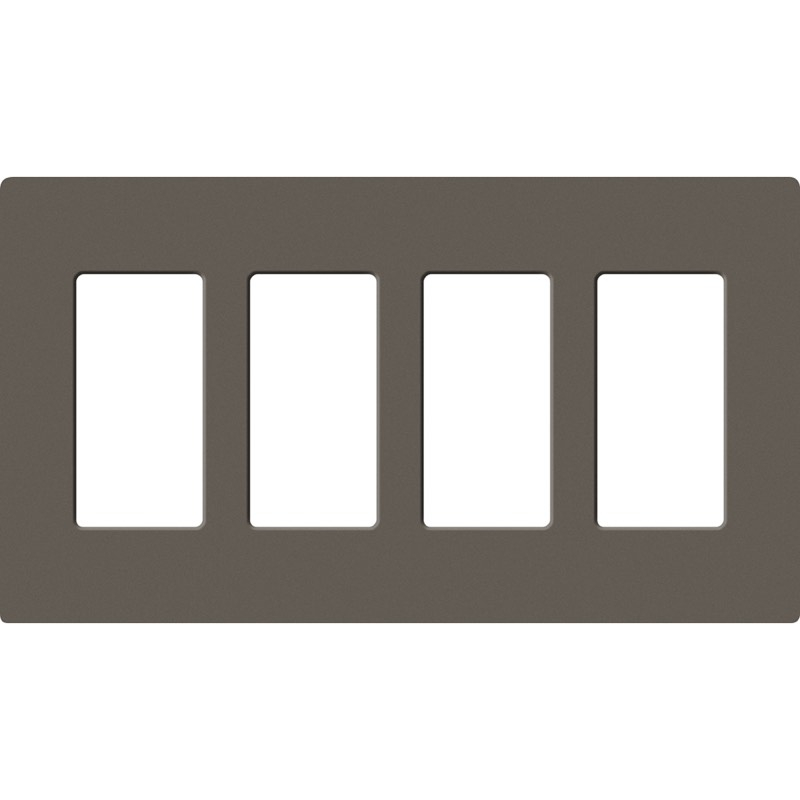 Lutron, SC-4-TF, Screwless Wallplate - 4 Gang - Truffle