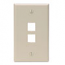 Leviton, QuickPort&reg; Single Gang 2-Port Wallplate, 41080-2IP